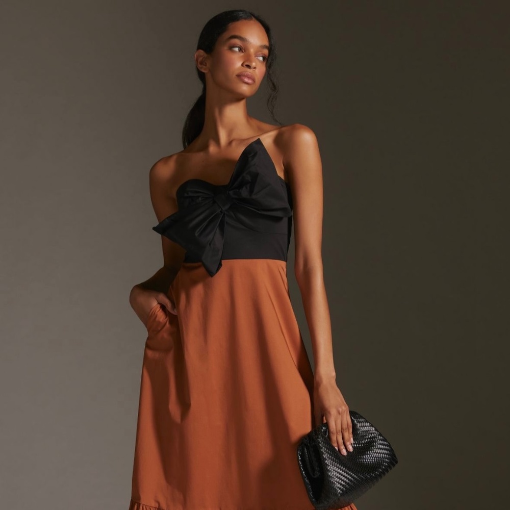 NWT Anthropologie Hutch Bow Tie Maxi Dress Size 2
